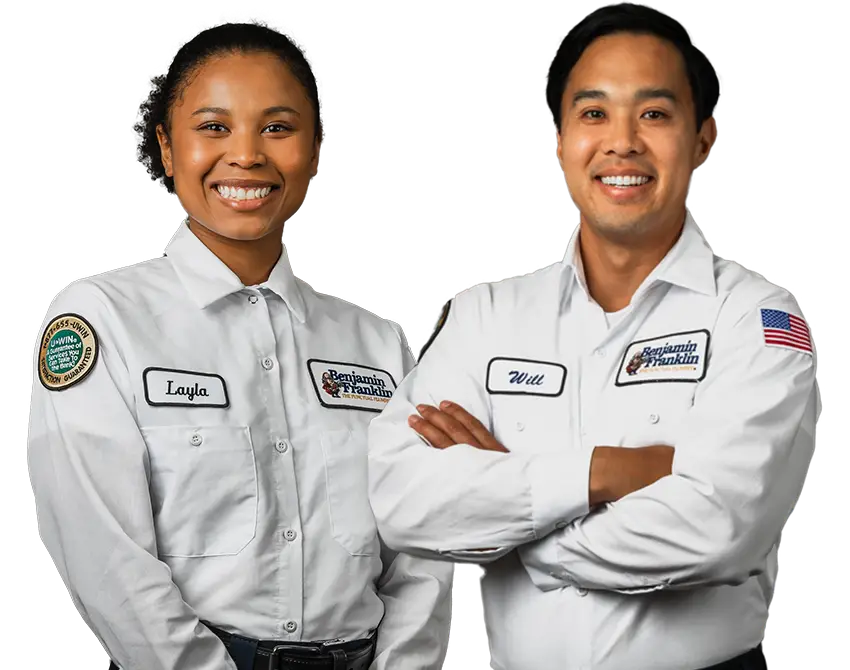 Miami Benjamin Franklin Plumbing Techs Layla and Will with background removed